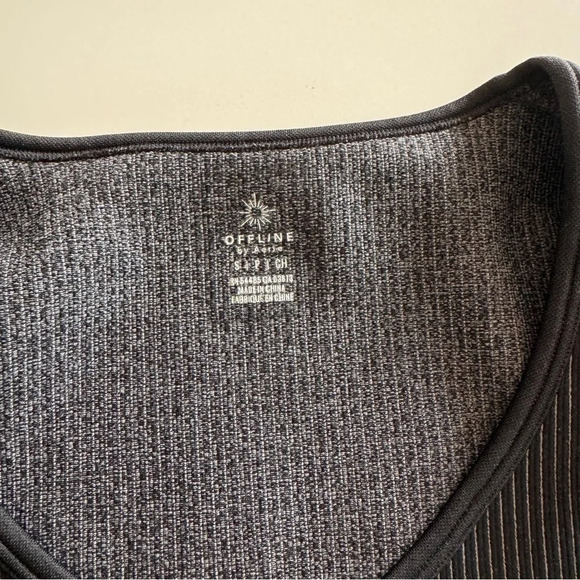 Aerie- Offline- Ribbed- Long sleeve top-Athleisure-Crop- Workout- Women’s Small - Picture 9 of 13
